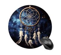 Round Mouse Pad 7.8 Inch, Non-Slip Rubber Base Portable Mouse Mat Waterproof Durable Gaming Mousepads Mini Travel White Fantasy Dream Catcher Mousepad for Office Home Computer