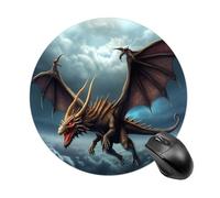 Round Mouse Pad 7.8 Inch, Non-Slip Rubber Base Portable Mouse Mat Waterproof Durable Gaming Mousepads Mini Travel Flying Dragon Mousepad for Office Home Computer