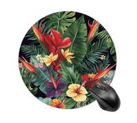 Round Mouse Pad 7.8 Inch, Non-Slip Rubber Base Portable Mouse Mat Waterproof Durable Gaming Mousepads Mini Travel Tropical Plant Flowers Mousepad for Office Home Computer