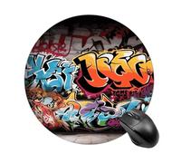 Round Mouse Pad 7.8 Inch, Non-Slip Rubber Base Portable Mouse Mat Waterproof Durable Gaming Mousepads Mini Travel Graffiti Hip Hop Mousepad for Office Home Computer