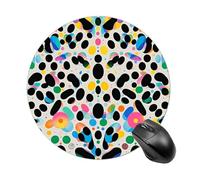 Round Mouse Pad 7.8 Inch, Non-Slip Rubber Base Portable Mouse Mat Waterproof Durable Gaming Mousepads Mini Travel Glitter Rainbow Polka Dot Mousepad for Office Home Computer