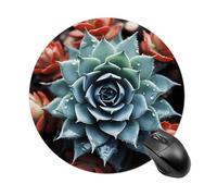 Round Mouse Pad 7.8 Inch, Non-Slip Rubber Base Portable Mouse Mat Waterproof Durable Gaming Mousepads Mini Travel Succulent Plant Mousepad for Office Home Computer