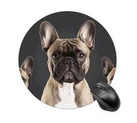 Round Mouse Pad 7.8 Inch, Non-Slip Rubber Base Portable Mouse Mat Waterproof Durable Gaming Mousepads Mini Travel French Bulldog Mousepad for Office Home Computer