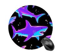 Round Mouse Pad, 7.8 Inch Non-Slip Rubber Gaming & Office Mouse Mat, Colorful Sharks Mousepad Smooth Control for PC Laptop, Waterproof & Portable Design