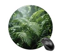 Round Mouse Pad, 7.8 Inch Non-Slip Rubber Gaming & Office Mouse Mat, Green Plants Mousepad Smooth Control for PC Laptop, Waterproof & Portable Design