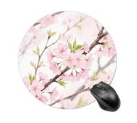 Round Mouse Pad, 7.8 Inch Non-Slip Rubber Gaming & Office Mouse Mat, Spring Flowers Blossom Mousepad Smooth Control for PC Laptop, Waterproof & Portable Design