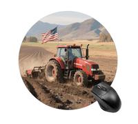 Round Mouse Pad, 7.8 Inch Non-Slip Rubber Gaming & Office Mouse Mat, Tractor Mousepad Smooth Control for PC Laptop, Waterproof & Portable Design