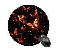 Round Mouse Pad 7.8 Inches, Non Slip Rubber Base Mouse Pads For Office Home Work Game Compatible With Monarch Butterfly Butterflies Art