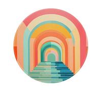 Round Mouse Pad 8 x 8 Inch, The Rainbows Door Mousepad for Laptop Gaming, Washable Desktop Protection Mouse Mat with Non-Slip Rubber Base