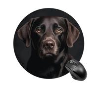 Round Mouse Pad Black Lab Dog Mouse Mat Non-Slip Rubber Base Washable Mousepad Desktop Protection Mat for Home Office Decor Desk Accessories, 7.8inch