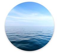 Round Mouse Pad Blue Ocean, Personalized Premium-Textured Custom Mouse Mat Design, Washable Mousepad Non-Slip Rubber Base Computer Mouse Pads for Wireless Mouse 7.9×7.9×0.12 inches