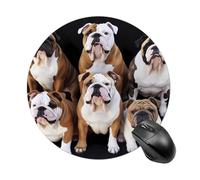 Round Mouse Pad English Bulldogs Mouse Mat Non-Slip Rubber Base Washable Mousepad Desktop Protection Mat for Home Office Decor Desk Accessories, 7.8inch