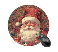 Round Mouse Pad for Computer & Laptop Candy Santa Mouse Pad with Non Slip Rubber Base Non-slip Mousepad Wear-Resistant Washable Desk Mat 20 * 20cm
