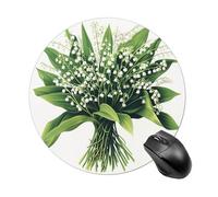 Round Mouse Pad for Computer & Laptop Tall Green Stems Mouse Pad with Non Slip Rubber Base Non-slip Mousepad Wear-Resistant Washable Desk Mat 20 * 20cm
