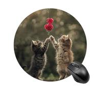 Round Mouse Pad for Computer & Laptop The Cat Is Reaching Out Mouse Pad with Non Slip Rubber Base Non-slip Mousepad Wear-Resistant Washable Desk Mat 20 * 20cm