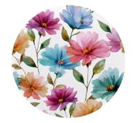 Round Mouse Pad for Women Men, 10’’ Round Desk Pad Mousepad Non-Slip Rubber Base, Office Home Laptop Accessories, Watercolor Flowers on a White Background