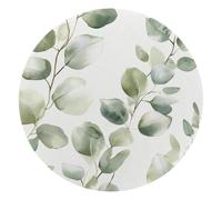 Round Mouse Pad for Women Men, 10’’ Round Desk Pad Mousepad Non-Slip Rubber Base, Office Home Laptop Accessories, Watercolor Foliage Seamless Pattern