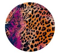 Round Mouse Pad for Women Men, 10’’ Round Desk Pad Mousepad Non-Slip Rubber Base, Office Home Laptop Accessories, Leopard Animal Skin Art Pattern