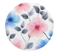 Round Mouse Pad for Women Men, 10’’ Round Desk Pad Mousepad Non-Slip Rubber Base, Office Home Laptop Accessories, Watercolor Sweet Flowers Pattern