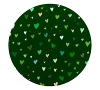 Round Mouse Pad for Women Men, 10’’ Round Desk Pad Mousepad Non-Slip Rubber Base, Office Home Laptop Accessories, Seamless Green Tiny Hearts Pattern