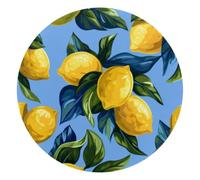Round Mouse Pad for Women Men, 10’’ Round Desk Pad Mousepad Non-Slip Rubber Base, Office Home Laptop Accessories, Lemons Fruits Summer Pattern