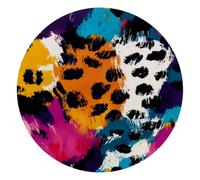 Round Mouse Pad for Women Men, 10’’ Round Desk Pad Mousepad Non-Slip Rubber Base, Office Home Laptop Accessories, Leopard Animal Skin Abstract Pattern