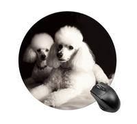 Round Mouse Pad French Poodle Mouse Mat Non-Slip Rubber Base Washable Mousepad Desktop Protection Mat for Home Office Decor Desk Accessories, 7.8inch