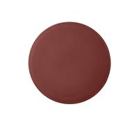 Round Mouse Pad Leather Burgundy Red - Non-Slip and Perimeter Stitching