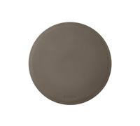 Round Mouse Pad Leather Taupe Grey - Non-Slip and Perimeter Stitching