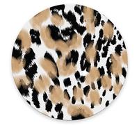 Round Mouse Pad,Leopard Print Mouse pad,Custom Small Mouse Pads with Designs,Portable Office Non-Slip Rubber Base Wireless Mouse Pad for Laptop