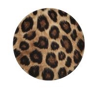 Round Mouse Pad Leopard Print Skin Computer Mouse Pad Portable Soft Stitched Edges Table Mat, For Travel, Computer, Office, Laptop, 20cm