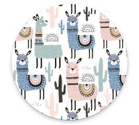 Round Mouse Pad Llama, Personalized Premium-Textured Custom Mouse Mat Design, Washable Mousepad Non-Slip Rubber Base Computer Mouse Pads for Wireless Mouse