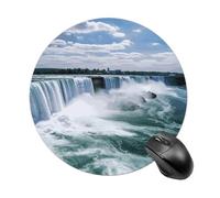 Round Mouse Pad Niagara Falls Desk Pad Comfortable Soft Decor Table Mat, For Office, Travel, Laptop, Computer, 20cm