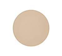 Round Mouse Pad Real Leather Beige - Non-Slip and Perimeter Stitching