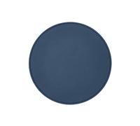 Round Mouse Pad Real Leather Blue - Non-Slip and Perimeter Stitching