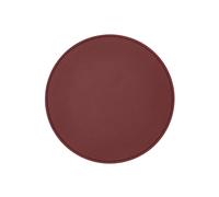 Round Mouse Pad Real Leather Burgundy Red - Non-Slip and Perimeter Stitching