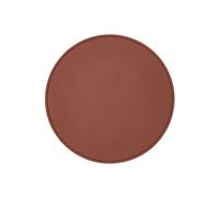 Round Mouse Pad Real Leather Orange Brown - Non-Slip and Perimeter Stitching