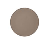 Round Mouse Pad Real Leather Taupe Grey - Non-Slip and Perimeter Stitching