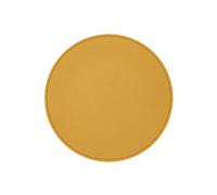 Round Mouse Pad Real Leather Yellow - Non-Slip and Perimeter Stitching