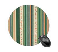 Round Mouse Pad Sage Green Stripes Mouse Mat Non-Slip Rubber Base Washable Mousepad Desktop Protection Mat for Home Office Decor Desk Accessories, 7.8inch