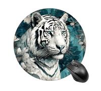 Round Mouse Pad Tiger in Jungle Mouse Mat Non-Slip Rubber Base Washable Mousepad Desktop Protection Mat for Home Office Decor Desk Accessories, 7.8inch