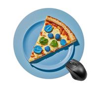 Round Mouse Pad Waterproof Small Mousepad Light Blue Pizza Slice Mouse Mat with Non-Slip Rubber Base Cute Computer Mat for Office Home Gaming Laptop Desk Accessories 7.8 X 7.8 Inch