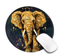 Round Mouse Pad with Non-Slip Rubber Base Abstract Elephant Mouse Mat with Stitched Edge Gaming Mousepad for Wireless Mouse Computer Laptop Home Office Desk Pad 8"