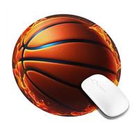 Round Mouse Pad with Non-Slip Rubber Base Basketball Mouse Mat with Stitched Edge Gaming Mousepad for Wireless Mouse Computer Laptop Home Office Desk Pad 8"