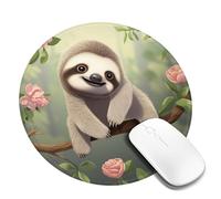 Round Mouse Pad with Non-Slip Rubber Base Cute Baby Sloth Mouse Mat with Stitched Edge Gaming Mousepad for Wireless Mouse Computer Laptop Home Office Desk Pad 8"