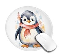 Round Mouse Pad with Non-Slip Rubber Base Cute Cartoon Penguin Mouse Mat with Stitched Edge Gaming Mousepad for Wireless Mouse Computer Laptop Home Office Desk Pad 8"