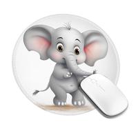 Round Mouse Pad with Non-Slip Rubber Base Cute Elephant Mouse Mat with Stitched Edge Gaming Mousepad for Wireless Mouse Computer Laptop Home Office Desk Pad 8"