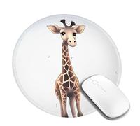 Round Mouse Pad with Non-Slip Rubber Base Cute Giraffe Mouse Mat with Stitched Edge Gaming Mousepad for Wireless Mouse Computer Laptop Home Office Desk Pad 8"