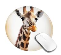 Round Mouse Pad with Non-Slip Rubber Base Cute Giraffe Mouse Mat with Stitched Edge Gaming Mousepad for Wireless Mouse Computer Laptop Home Office Desk Pad 8"