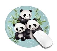 Round Mouse Pad with Non-Slip Rubber Base Cute Pandas Mouse Mat with Stitched Edge Gaming Mousepad for Wireless Mouse Computer Laptop Home Office Desk Pad 8"